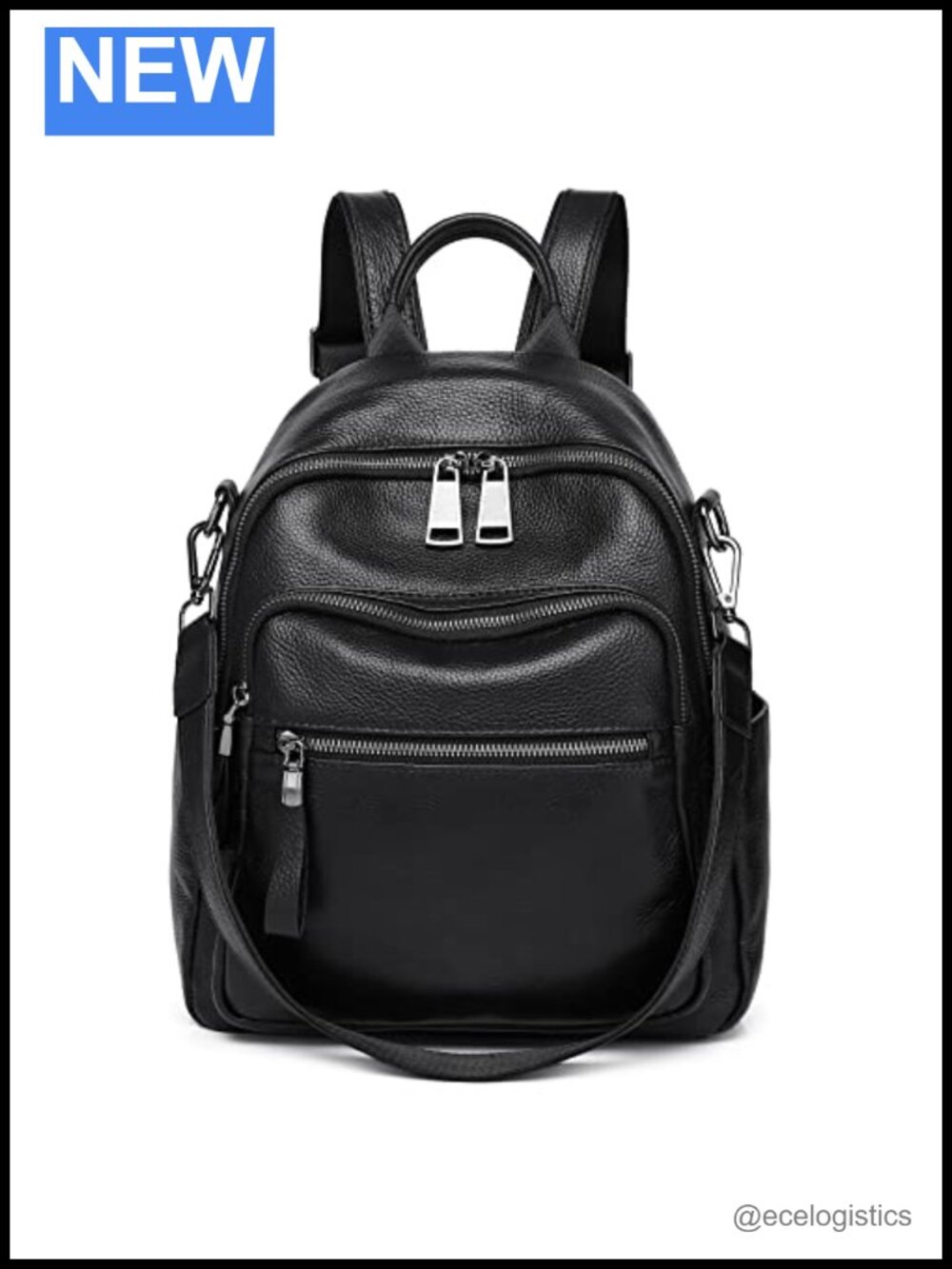 Genuine Leather Backpack Purse for Women, Anti-Theft, Convertible Shoulder